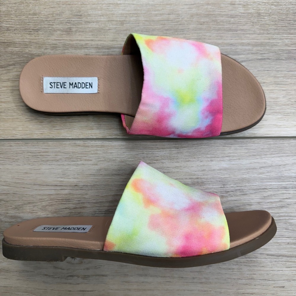 Steve Madden Karolyn Tie Dye Fabric Slide‎ Sandals Size 7.5M